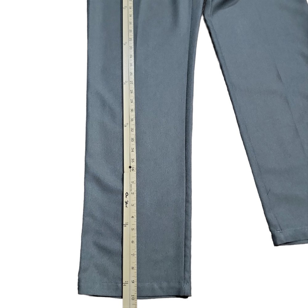 Haggar Mens Cool 18 Classic Fit FLat Front Pants Stria Hidden Sz 36x34 - Picture 8 of 8